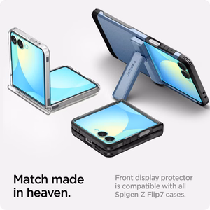 Spigen Glas.TR EZ Fit HD Grūdintas stiklas 2 rinkinys Samsung Galaxy Z Flip 7 - skaidrus