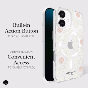 Kate Spade New York Protective MagSafe - Case for iPhone 16 (Hollyhock Floral)
