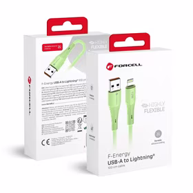 FORCELL F-ENERGY C343 kabelis USB A į Lightning 2,4A 12W Silicone 1 m žalias