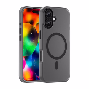 Magnetinis abrazyvinis dėklas telefonui iPhone 17, suderinamas su MagSafe - matinė juoda