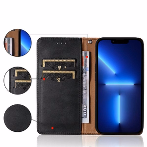 Magnetinis dėklas telefonui su dirželiu, pinigine ir mažu pakabuku (Xiaomi Redmi Note 11 Pro) - juodas