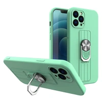 Ring Case silikoninis dėklas su pirštų laikikliu ir stovu iPhone 11 Pro mėtinis dėklas