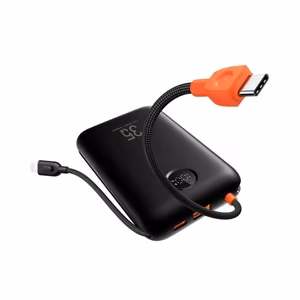 Veger K2 (W2068) 20000 mAh powerbank'as 35W PD QC3.0 su integruotais USB-C ir Lightning laidais, juodas