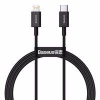 USB Kabelis Baseus "Superior" juodas "Type-C / Lightning" 100cm (iki 20W)