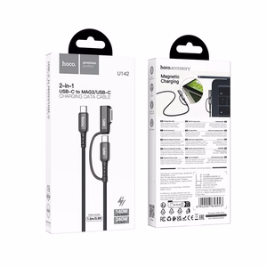 Kabelis 2in1 USB C į USB C / Mag3 Hoco 240W 1,8 m U142 juodas