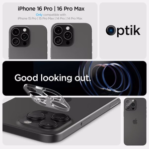Spigen Optik.tR kameros apsauga iPhone 14 Pro / Pro Max / 15 Pro / Pro Max / 16 Pro / Pro Max – skaidri, 2 vnt.