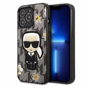 Karl Lagerfeld Gėlių Ikonik Karl dėklas telefonui iPhone 13 Pro / iPhone 13 - pilkas