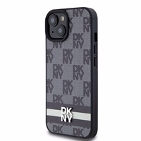 DKNY odinis languotas mono raštas ir spausdintos juostelės dėklas iPhone 15/14/13 - juodas