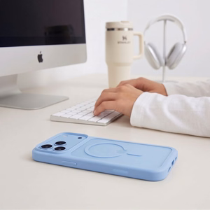 Tech-Protect Magmat MagSafe CC dėklas iPhone 18 Pro Max / 17 Pro Max, matinis šviesiai mėlynas