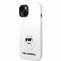 Karl Lagerfeld silikoninis Choupette dėklas telefonui iPhone 14 Plus - baltas