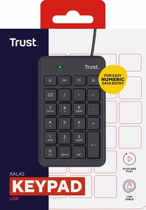 Trust 22221 skaičių klaviatūra Knyginis kompiuteris / kompiuteris USB Juoda