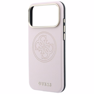 Guess Perforated 4G Gold Logo MagSafe dėklas, skirtas iPhone 17 Pro / 18 Pro – spalva: rožinė