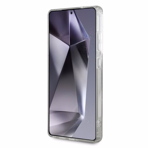 Karl Lagerfeld mygtukinis Choupette Head atspausdintas logotipas Magnētinis Samsung Galaxy S25 Ultra dėklas baltas