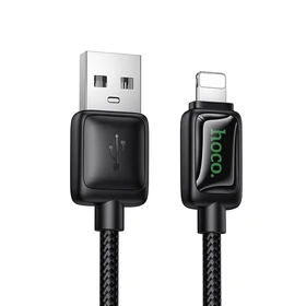 Kabelis su LCD ekranu USB A-Lightning Hoco 2,4A 1,2 m U146 juodas