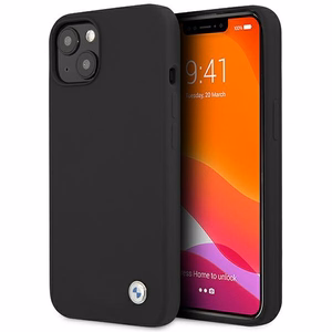 BMW Silicone Signature dėklas telefonui iPhone 13 - juodas