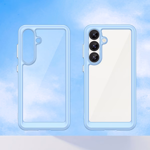 Kosminis dėklas su gelio rėmu Samsung Galaxy S25 - mėlynas