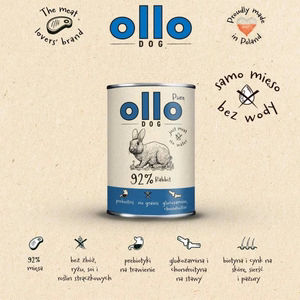 OLLO Pure Rabbit - drėgnas ėdalas šunims - 400g