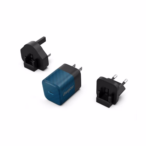 Energizer Ultimate A20MUBL GaN kelioninis tinklo įkroviklis su EU / UK / US kištukais, USB-C, 20 W PD, mėlynas