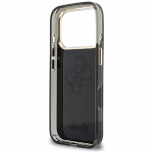 Guess IML 4G Script Metal dėklas, skirtas iPhone 17 Pro Max / 18 Pro Max – spalva: juoda