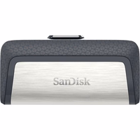 Sandisk Ultra Dual Drive USB Type-C USB atmintukas 128 GB USB Type-A / USB Type-C 3.2 Gen 1 (3.1 Gen 1) Juoda, Sidabras