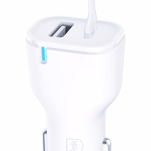 3mk automobilinis įkroviklis 20W PD 3.0 QC 3.0 USB 1A1C, baltas