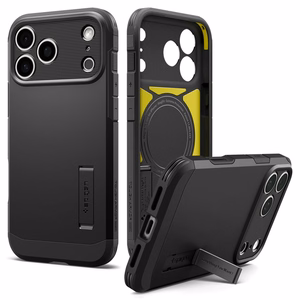 Spigen Tough Armor MagSafe dėklas, skirtas iPhone 18 Pro / 17 Pro – spalva: juoda