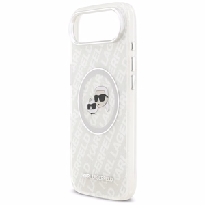 Karl Lagerfeld IML Blizgantis Karl & Choupette Heads Logo magnetinis dėklas telefonui iPhone Air - pilkas