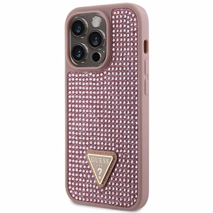 Guess GUHCP14LHDGTPP iPhone 14 Pro 6.1" rožinis/rožinis hardcase Rhinestone Triangle