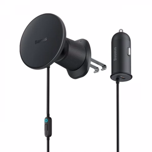 Automobilinis laikiklis Baseus CW01_v2 juodas (15W / Magsafe suderinamas) (magnetinis / oro groteles)
