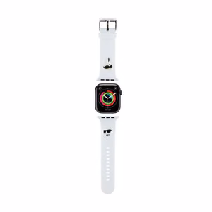 Karl Lagerfeld 3D Rubber Karl ir Choupette Heads dirželis baltas skirtas Apple Watch 42/44/45/49mm