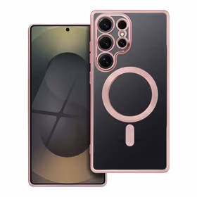 ELECTRO MAG COVER magnetinis dėklas telefonui, suderinamas su MagSafe, skirtas SAMSUNG S25 Ultra, rožinio aukso