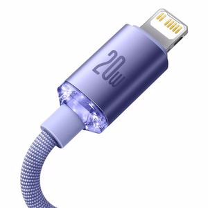 USB laidas Baseus Crystal Shine violetinis Type-C / Lightning 200cm (iki 20W)