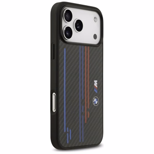 Dėklas telefonui BMW M Kevlar Lines & Logo MagSafe Case for iPhone 17 Pro Max - juodas