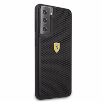 Dėklas telefonui Ferrari FESPEHCS21MBK S21+ G996 juodas/juodas kietasis dėklas On Track perforuotas
