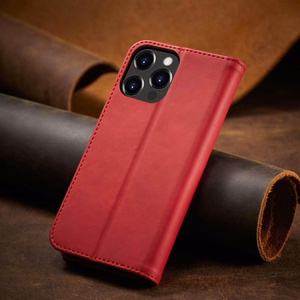 Magnet Fancy Case dėklas iPhone 14 Pro Max su flip cover wallet stand - raudonos spalvos