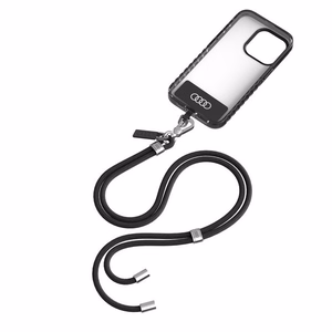 Audi universalus telefono dirželis 120cm 6mm per petį juodas AU-CBL6-R8/D1-BK