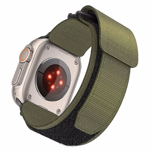 FORCELL F-DESIGN FA05 nailoninis dirželis APPLE laikrodžiui 42 / 44 / 45 / 49 mm žalias