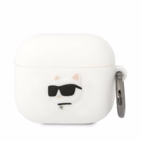 Karl Lagerfeld KLA3RUNCHH AirPods 3 dėklas silikoninis baltas Karl Head 3D