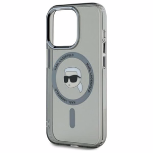 Karl Lagerfeld KLHMP15LHLSKIK iPhone 15 Pro 6.1" juodas kietasis dėklas IML Metal Karl Head Magnetinis (MagSafe)