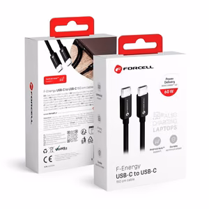 Cable USB C to USB C Forcell F-Energy QC4.0 PD 3A 60W 1,5 m C338 black