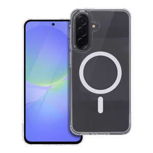 Dėklas telefonui Drop Glue spalvotas žiedinis magnētinis dangtelis suderinamas su MagSafe, skirtas SAMSUNG A36, baltas