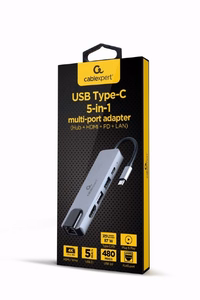 Gembird USB-C į HDMI/USB3 5in1 adapteris