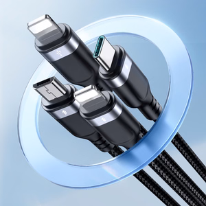 Joyroom Multi-Use Series S-A18 4in1 USB-A - USB-C / Lightning / Lightning / micro USB kabelis 1.2m – juodas