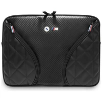 BMW Carbon Pockets & Metal Logo Sleeve 14 coliu nesiojamojo kompiuterio krepselis - juodas