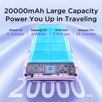 Išorinė baterija Joyroom "JR-L012 Plus Colorful" violetinė 20000mAh (22.5W)