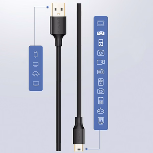 Ugreen USB - mini USB laidas 480 Mbps 3 m juodas (US132 10386)