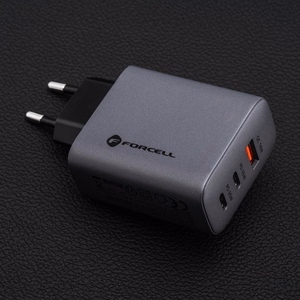 Įkroviklis Forcell F-Energy (2xUSB-C;1xUSB 4A 65W) juodas