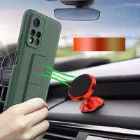 Wozinsky Kickstand Case silikoninis dėklas su stovu Xiaomi Redmi 10 tamsiai mėlynas