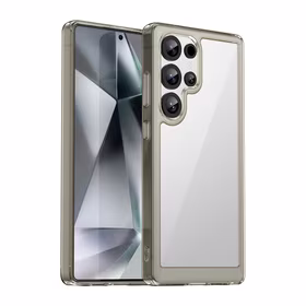 Dėklas telefonui (m) su gelio rėmeliu Samsung Galaxy S25 Ultra - skaidrus juodas (m)