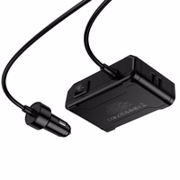 Įkroviklis automobilinis Hoco (Z64) (2xUSB; 2xUSB-C 3xcigarette lighter splitter) juodas